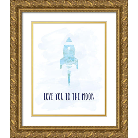 To The Moon Gold Ornate Wood Framed Art Print with Double Matting by Murray, Amanda