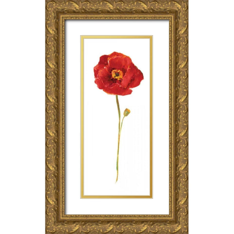 Poppy Pop I Gold Ornate Wood Framed Art Print with Double Matting by Nan