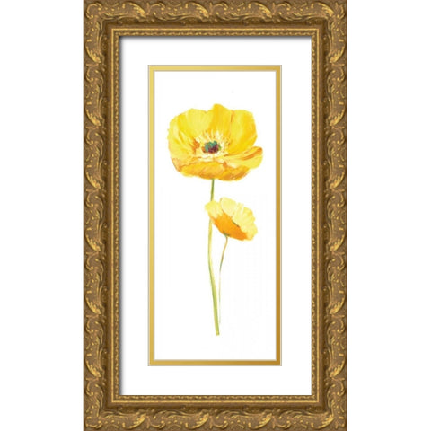 Poppy Pop III Gold Ornate Wood Framed Art Print with Double Matting by Nan