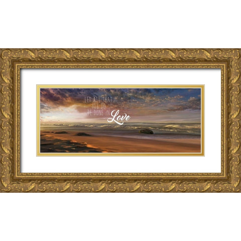 Be Done In Love Gold Ornate Wood Framed Art Print with Double Matting by Calascibetta, Mike