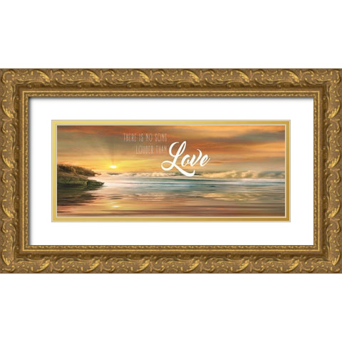Louder Than Love Gold Ornate Wood Framed Art Print with Double Matting by Calascibetta, Mike