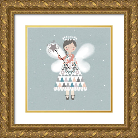 Sweet Star Angel Gold Ornate Wood Framed Art Print with Double Matting by Wren, Jenny
