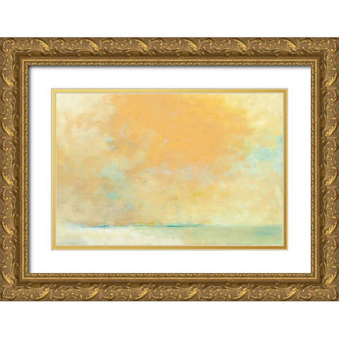 Tangerine Gold Ornate Wood Framed Art Print with Double Matting by West, David