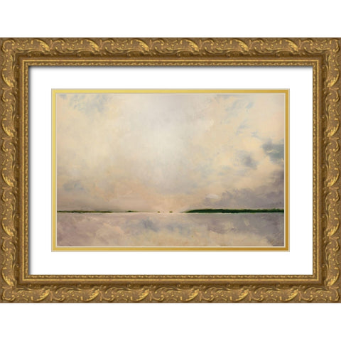 New Thinking Gold Ornate Wood Framed Art Print with Double Matting by West, David