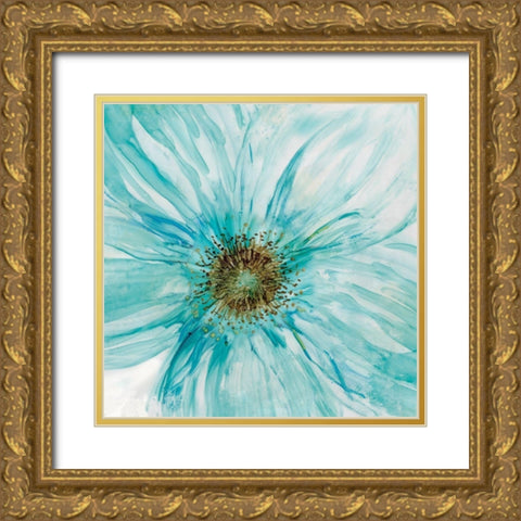 Bold Blue I Gold Ornate Wood Framed Art Print with Double Matting by Robinson, Carol