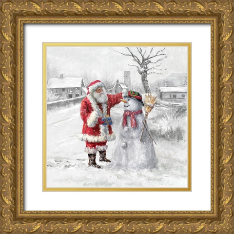 Festive Frosty Gold Ornate Wood Framed Art Print with Double Matting by Corti, Marcello