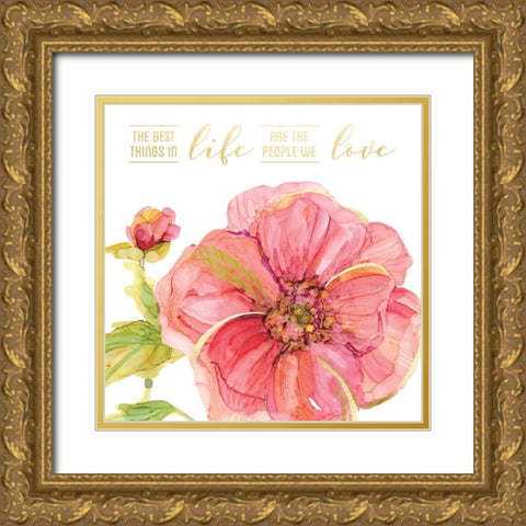 Best Things Gold Ornate Wood Framed Art Print with Double Matting by Robinson, Carol