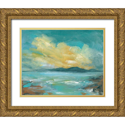 Rocky Beach Gold Ornate Wood Framed Art Print with Double Matting by Robinson, Carol