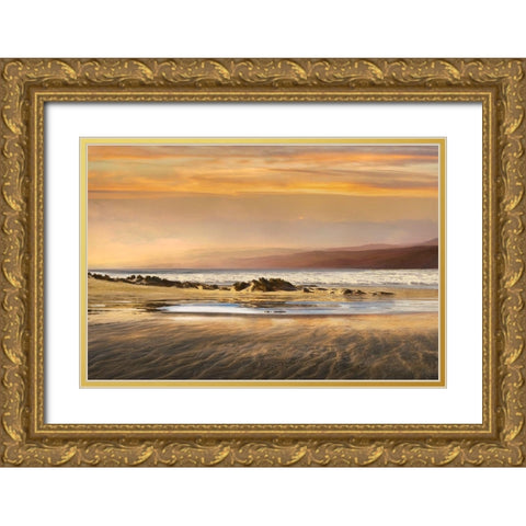 Dusk Tidal Gold Ornate Wood Framed Art Print with Double Matting by Calascibetta, Mike