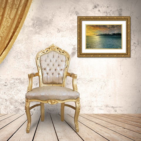 Mystic Island Gold Ornate Wood Framed Art Print with Double Matting by Calascibetta, Mike
