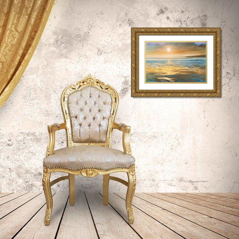 Evening Calm Gold Ornate Wood Framed Art Print with Double Matting by Calascibetta, Mike