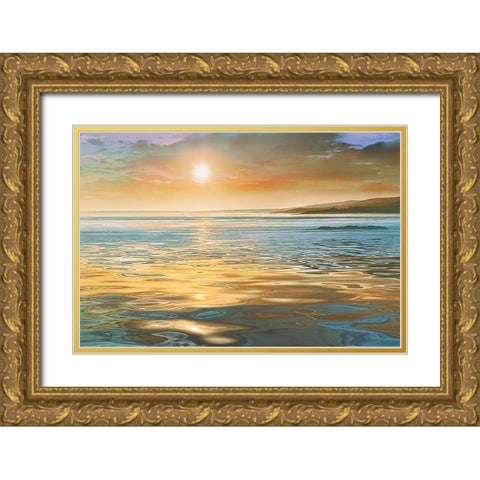 Evening Calm Gold Ornate Wood Framed Art Print with Double Matting by Calascibetta, Mike