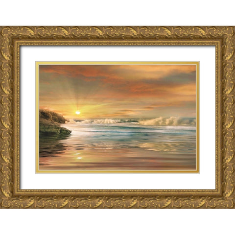 Sundown Gold Ornate Wood Framed Art Print with Double Matting by Calascibetta, Mike