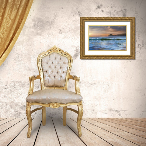 The Pier Gold Ornate Wood Framed Art Print with Double Matting by Calascibetta, Mike