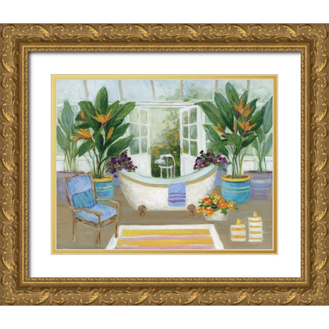 Tropical Island Gold Ornate Wood Framed Art Print with Double Matting by Swatland, Sally