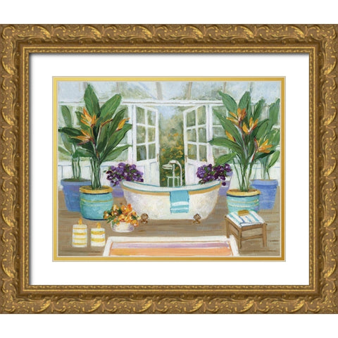 Tropical Island Gold Ornate Wood Framed Art Print with Double Matting by Swatland, Sally