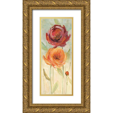 Sweet Poppies I Gold Ornate Wood Framed Art Print with Double Matting by Robinson, Carol