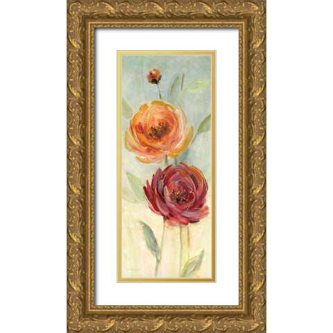 Sweet Poppies II Gold Ornate Wood Framed Art Print with Double Matting by Robinson, Carol
