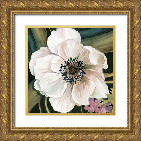 Anemone Study IV Gold Ornate Wood Framed Art Print with Double Matting by Robinson, Carol