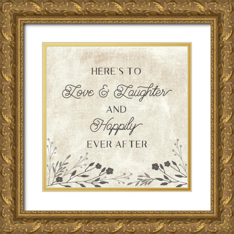 Happy Ever After Gold Ornate Wood Framed Art Print with Double Matting by Murray, Amanda