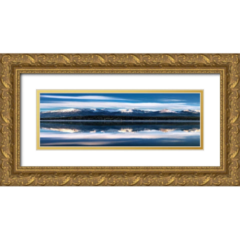 Pyramid Lake Gold Ornate Wood Framed Art Print with Double Matting by Delimont, Danita