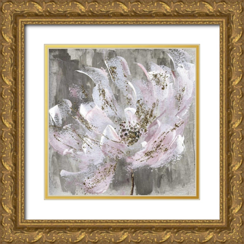 Blushy and Splashy Gold Ornate Wood Framed Art Print with Double Matting by Craven, Katrina