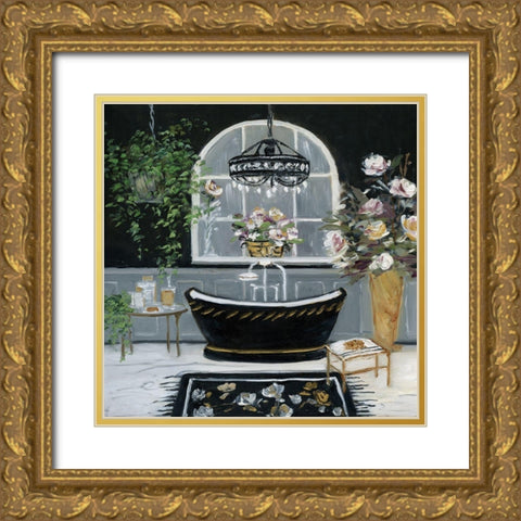 Femme Noir Bath II Gold Ornate Wood Framed Art Print with Double Matting by Swatland, Sally