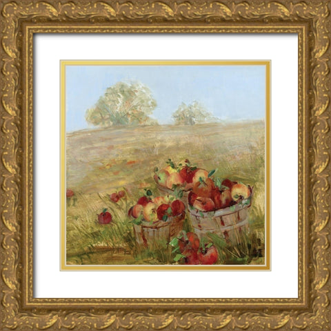 Apple Picking I Gold Ornate Wood Framed Art Print with Double Matting by Swatland, Sally