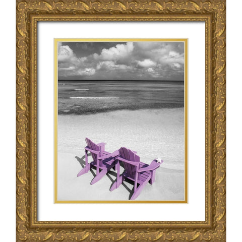 Beach Getaway Gold Ornate Wood Framed Art Print with Double Matting by Delimont, Danita