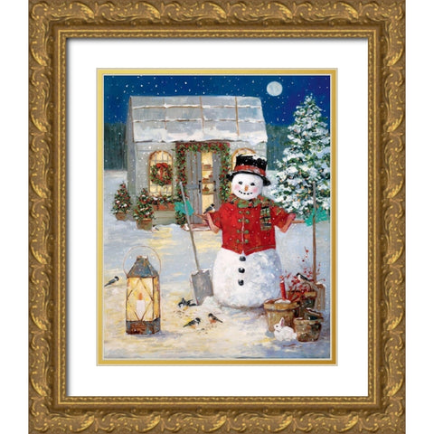 Holiday Garden Gold Ornate Wood Framed Art Print with Double Matting by Swatland, Sally