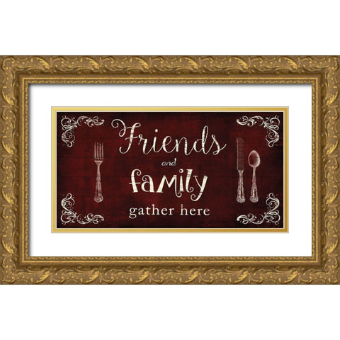 Friends and Family Gold Ornate Wood Framed Art Print with Double Matting by Nan
