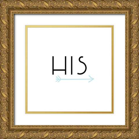 His Arrow Gold Ornate Wood Framed Art Print with Double Matting by CAD DESIGNS