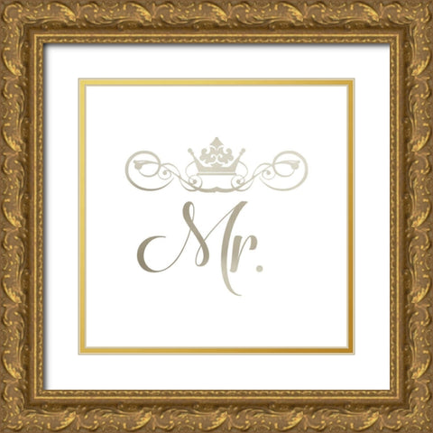 Mr. Crown Gold Ornate Wood Framed Art Print with Double Matting by CAD DESIGNS