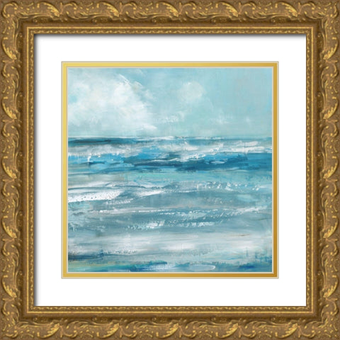 Windswept Waves Gold Ornate Wood Framed Art Print with Double Matting by Swatland, Sally