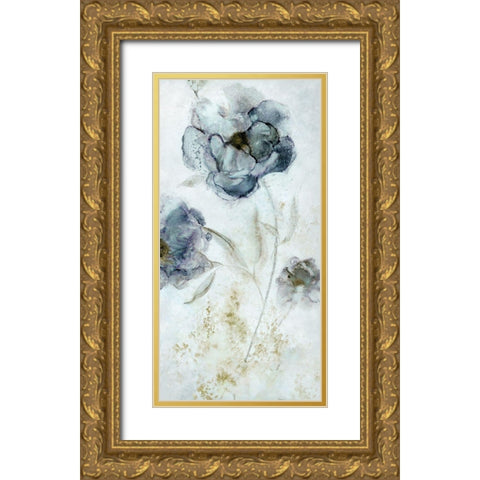 Morning Peony Gold Ornate Wood Framed Art Print with Double Matting by Robinson, Carol