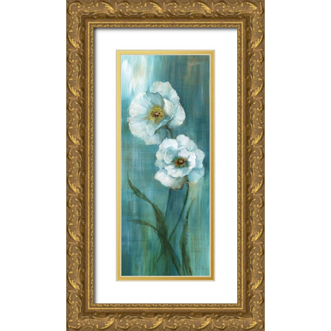 Seabreeze Poppy II Gold Ornate Wood Framed Art Print with Double Matting by Nan