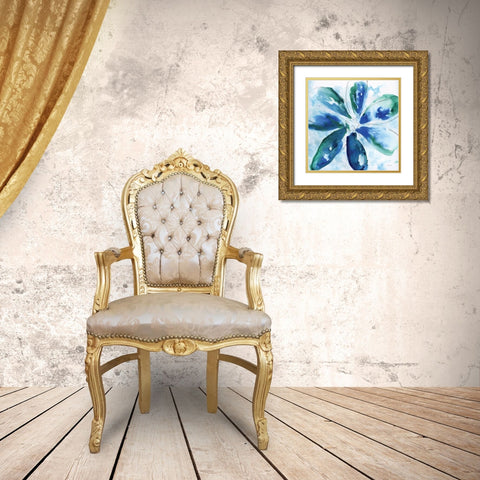 Be Bold Blue I Gold Ornate Wood Framed Art Print with Double Matting by Craven, Katrina
