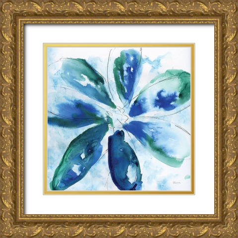 Be Bold Blue I Gold Ornate Wood Framed Art Print with Double Matting by Craven, Katrina