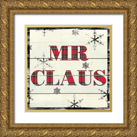 Mr. Claus Gold Ornate Wood Framed Art Print with Double Matting by Robinson, Carol