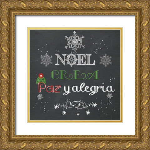 Noel Gold Ornate Wood Framed Art Print with Double Matting by Robinson, Carol