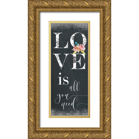Chalky Love Gold Ornate Wood Framed Art Print with Double Matting by Robinson, Carol