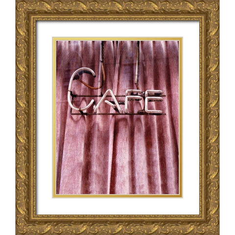 Retro Cafe Gold Ornate Wood Framed Art Print with Double Matting by Delimont, Danita