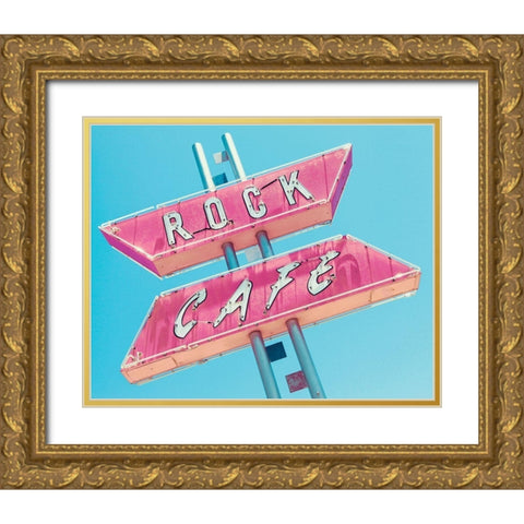 Rock Cafe Gold Ornate Wood Framed Art Print with Double Matting by Delimont, Danita