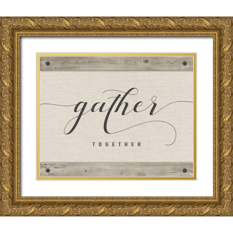 Gather Together Gold Ornate Wood Framed Art Print with Double Matting by Murray, Amanda