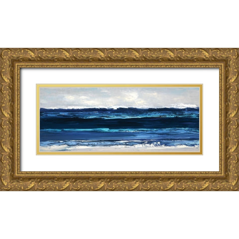 Summer Surf Gold Ornate Wood Framed Art Print with Double Matting by Swatland, Sally