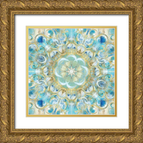 Kaleidoscope Encircled Gold Ornate Wood Framed Art Print with Double Matting by Nan