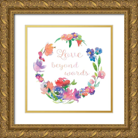 Love Beyond Words Gold Ornate Wood Framed Art Print with Double Matting by Troise Heidel, Theresa