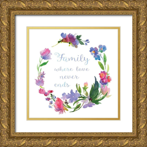 Where Love Never Gold Ornate Wood Framed Art Print with Double Matting by Troise Heidel, Theresa