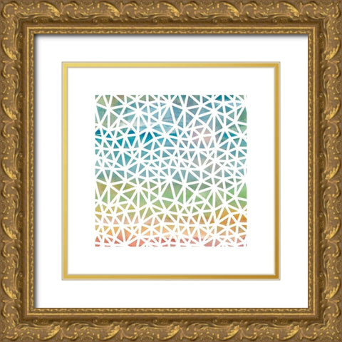 Geometric Wash I Gold Ornate Wood Framed Art Print with Double Matting by Robinson, Carol