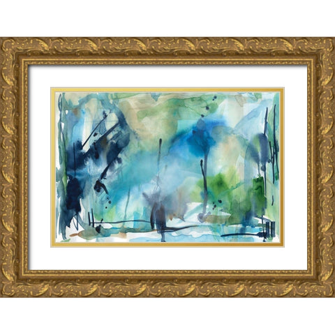 Rain in the Country Gold Ornate Wood Framed Art Print with Double Matting by Robinson, Carol